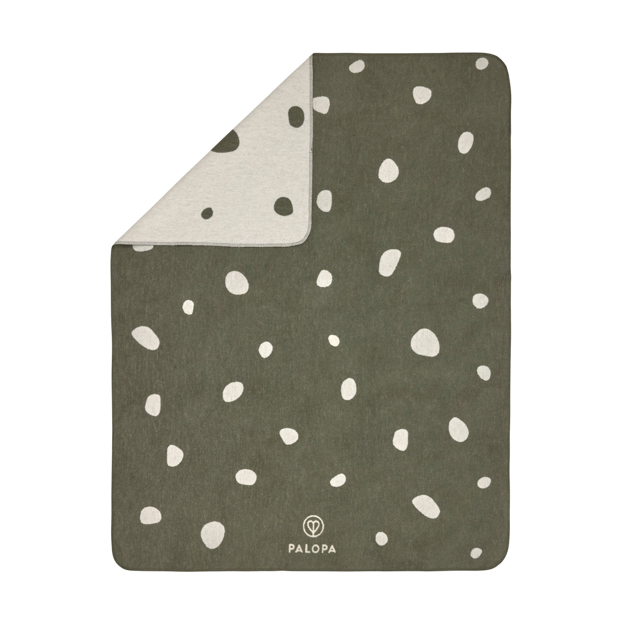 Kuscheldecke Punkte Oliv